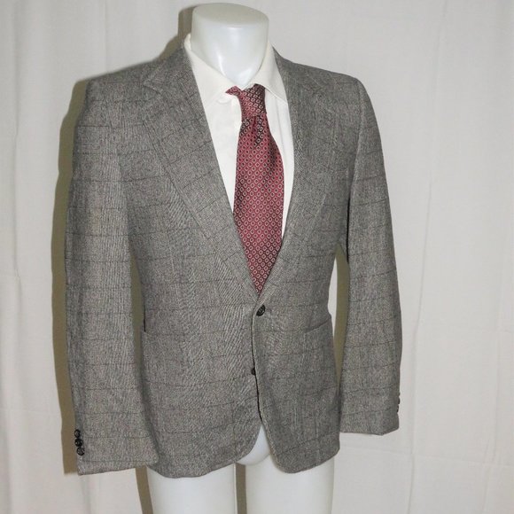 Yves Saint Laurent Rive Gauche Tom Ford Era Gray Plaid Cashmere Blend Blazer 38R - Picture 8 of 13